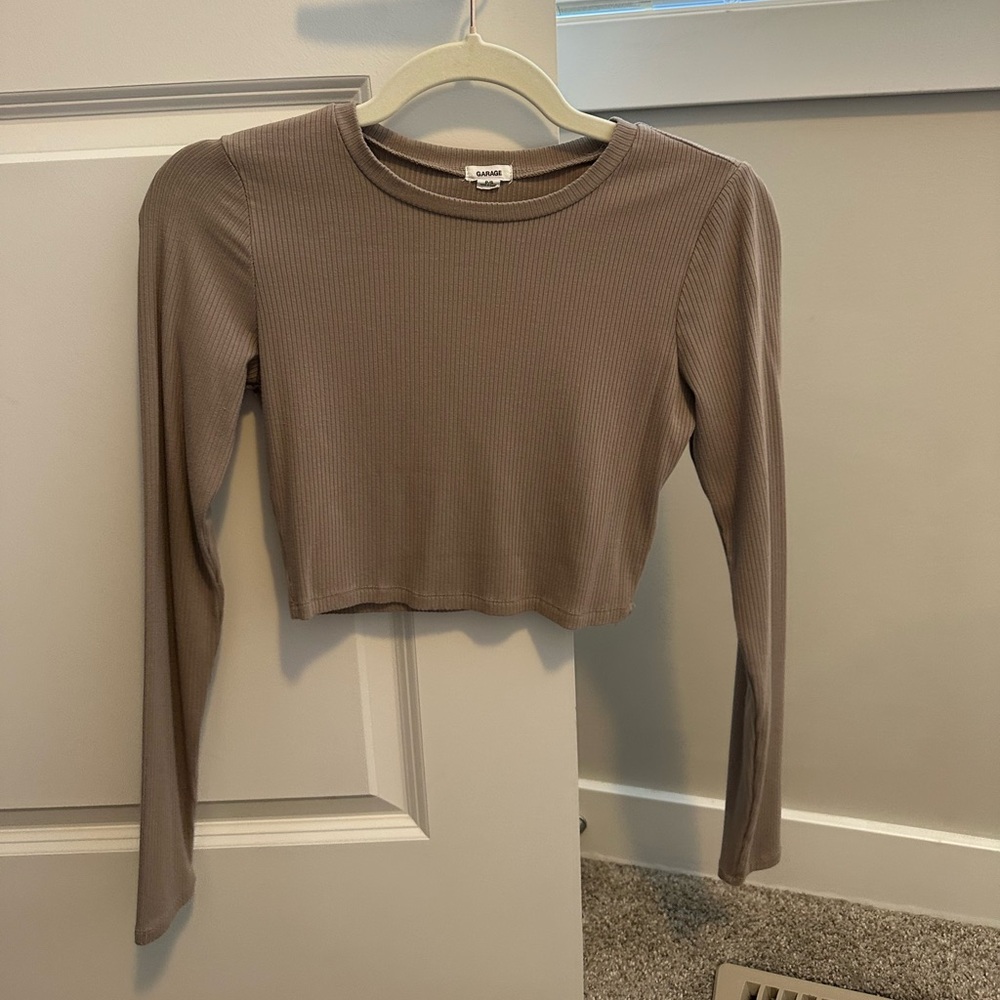 Garage Cropped Long Sleeve | Brown